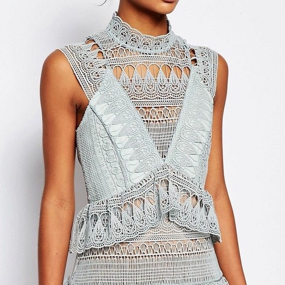 Authentic Self-Portrait Mint Teardrop Lace Dress - Picture 7 of 16